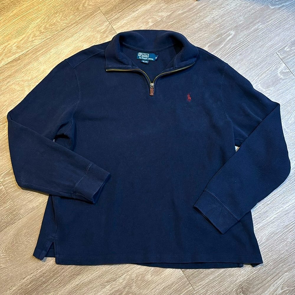 Polo by Ralph Lauren Navy Estate Rib Half Zip Pullover Men’s XL